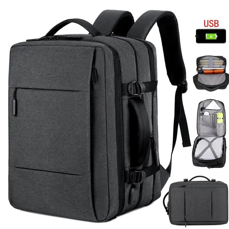 Classic Travel Backpack, Business Backpack, School Expandable,USB Bag Large Capacity Laptop Waterproof