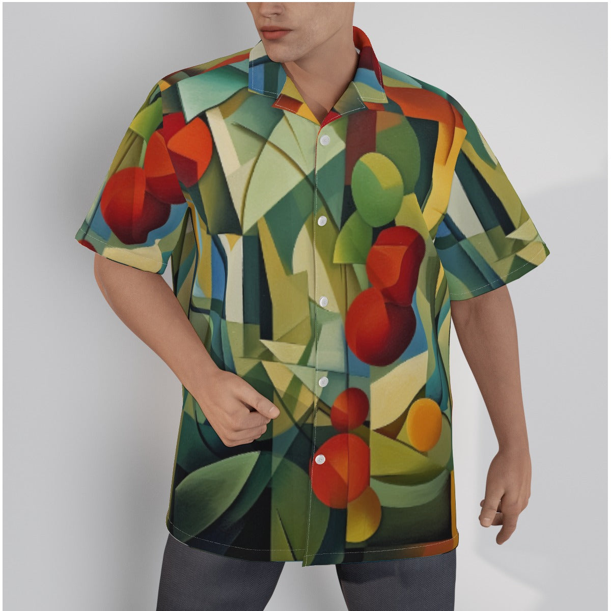 3QYNN All-Over Print Men's Hawaiian Shirt With Button Closure |115GSM Cotton poplin