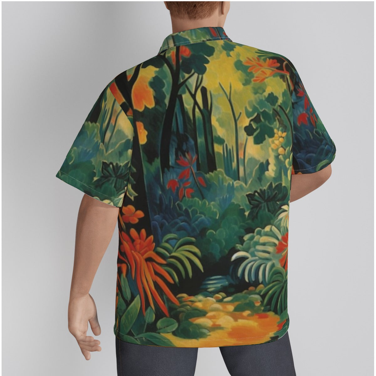 3R96A All-Over Print Men's Hawaiian Shirt With Button Closure |115GSM Cotton poplin