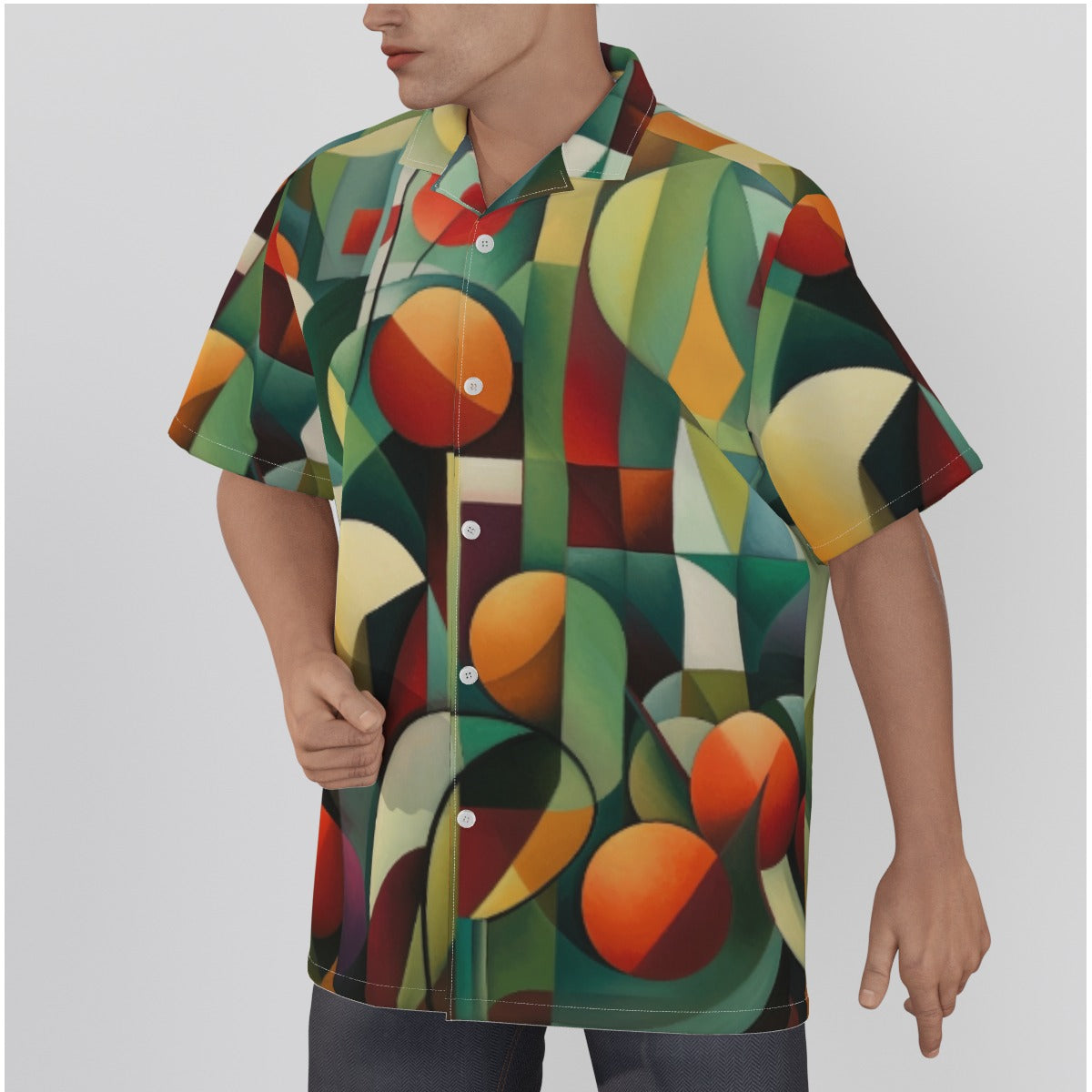 3QYNK All-Over Print Men's Hawaiian Shirt With Button Closure |115GSM Cotton poplin
