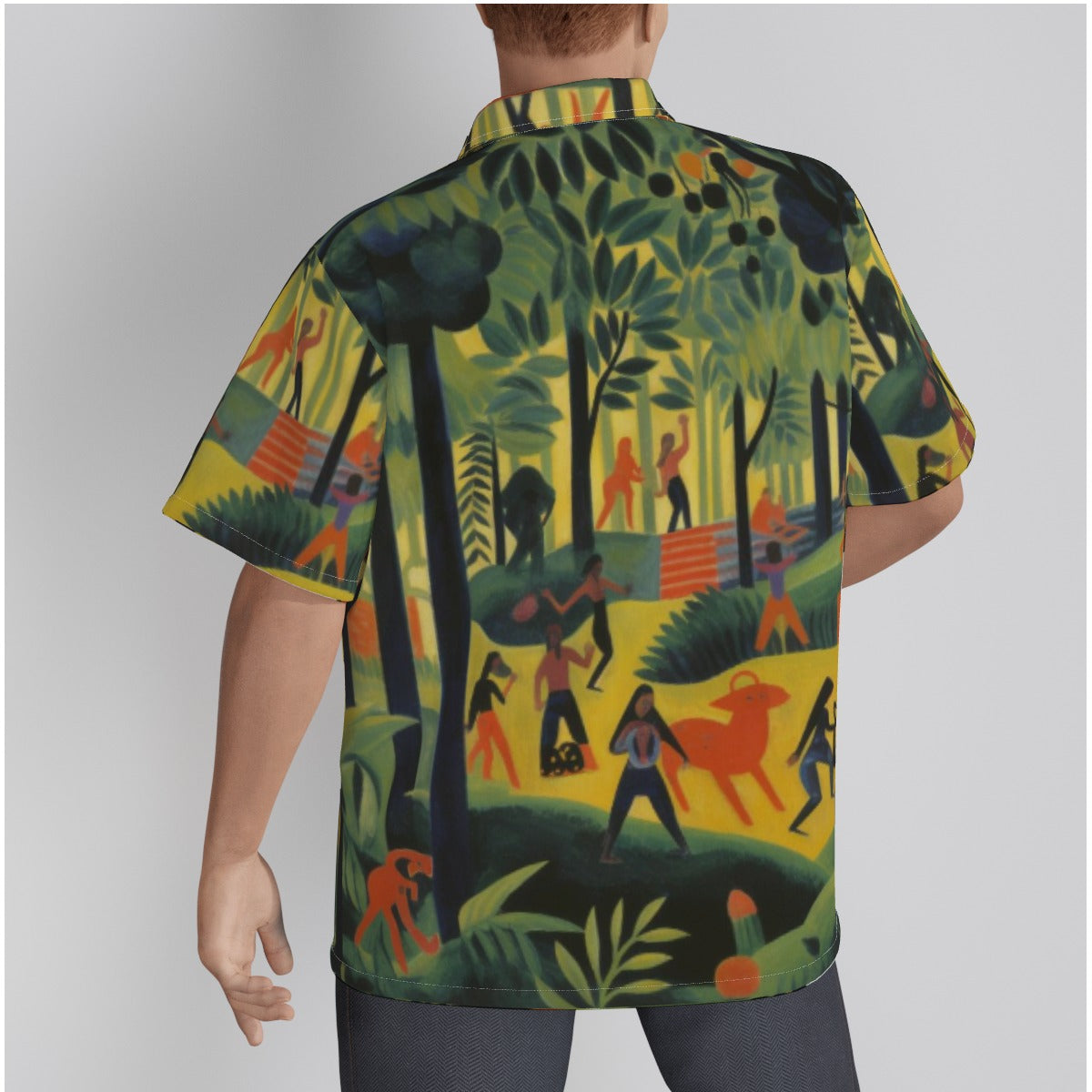 3R967 All-Over Print Men's Hawaiian Shirt With Button Closure |115GSM Cotton poplin