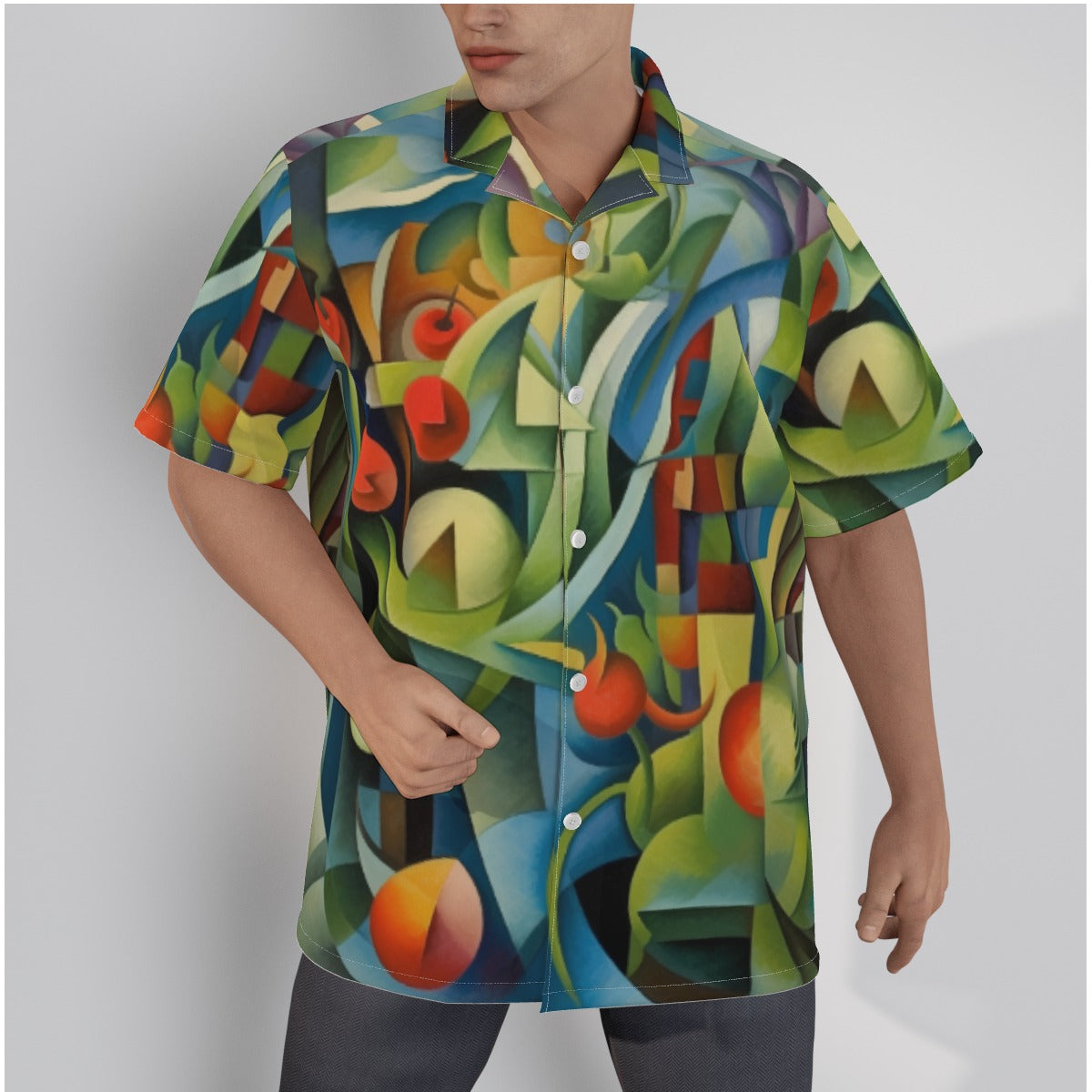 3QYNL All-Over Print Men's Hawaiian Shirt With Button Closure |115GSM Cotton poplin