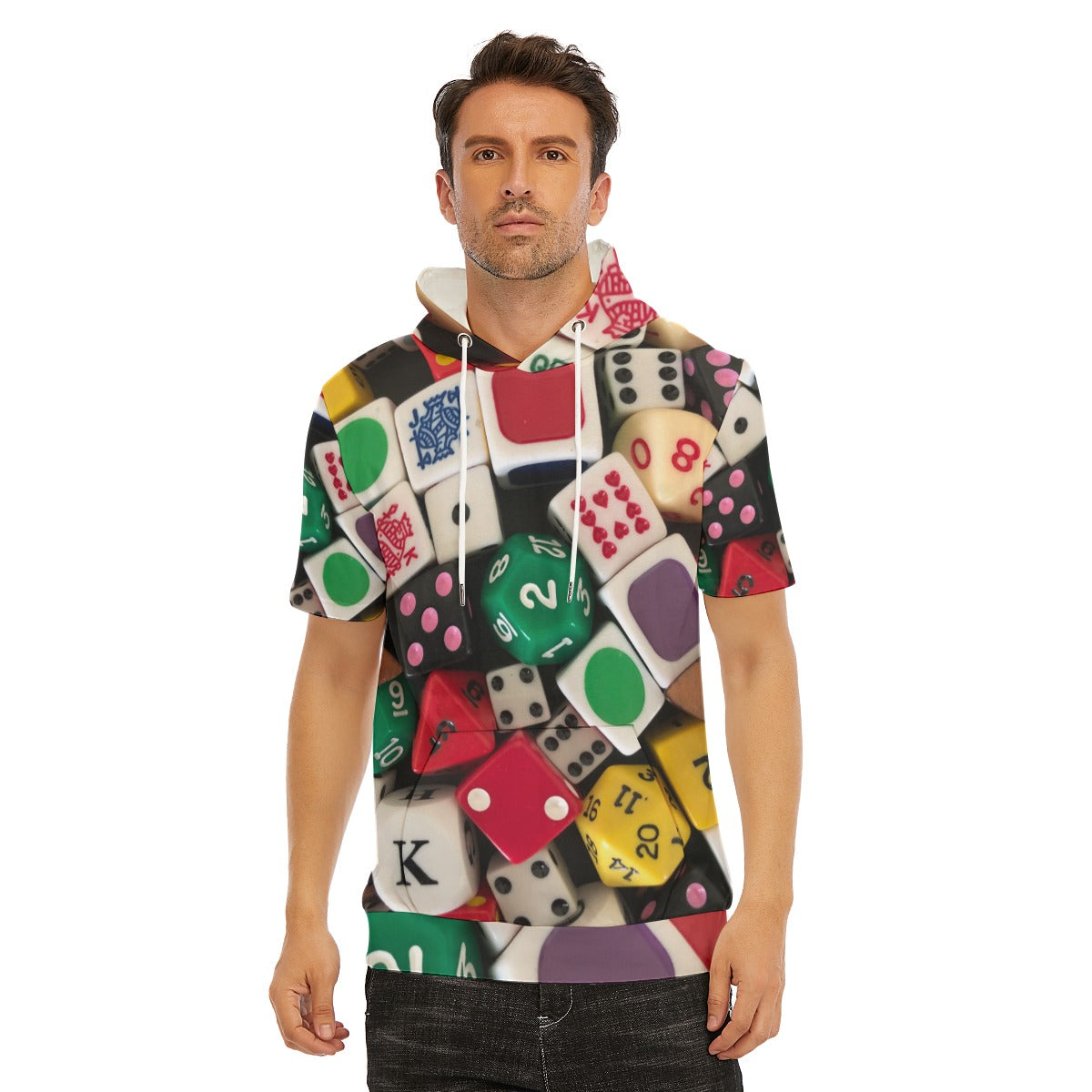 All-Over Print Men's T-Shirt With Hood | 190GSM Cotton