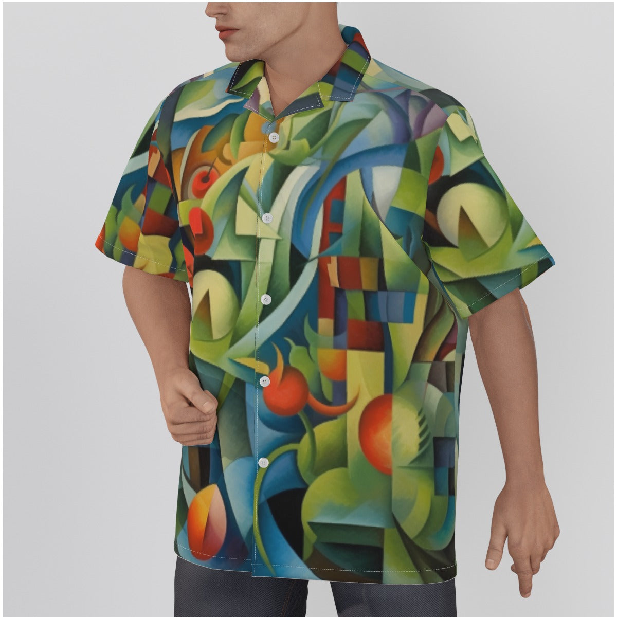 3QYNL All-Over Print Men's Hawaiian Shirt With Button Closure |115GSM Cotton poplin