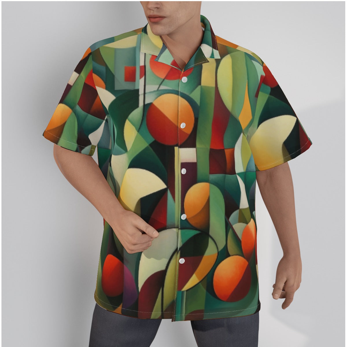 3QYNK All-Over Print Men's Hawaiian Shirt With Button Closure |115GSM Cotton poplin