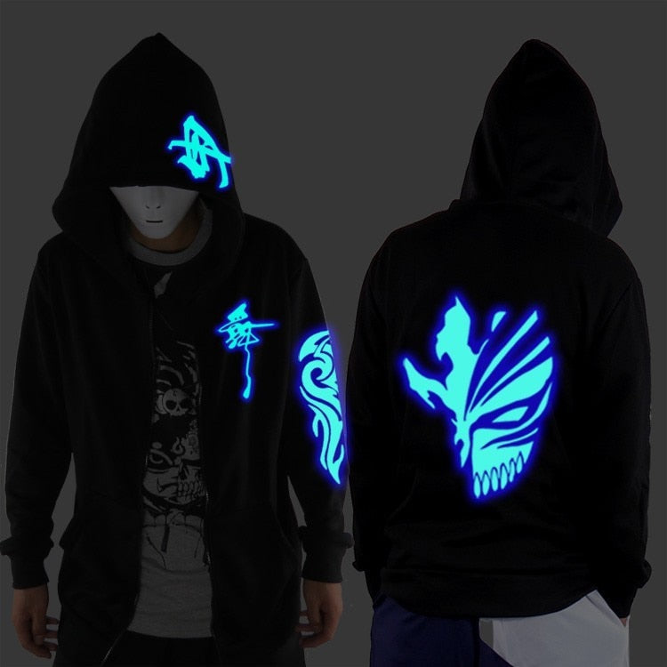 Glowing in The Nights Ghost Death Hoodie Blue