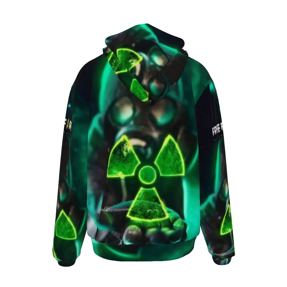 All-Over Print Unisex Heavy Fleece Zip Up Hoodie Free Fire Green Radioactive