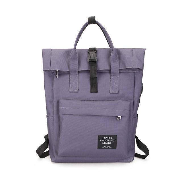 New fashion Canvas Ladies Backpack  with External USB Port