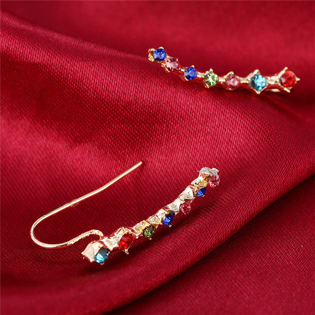 New Fashion Crystal Rhinestone Ear Cuff Wrap Stud Clip Earrings for Women