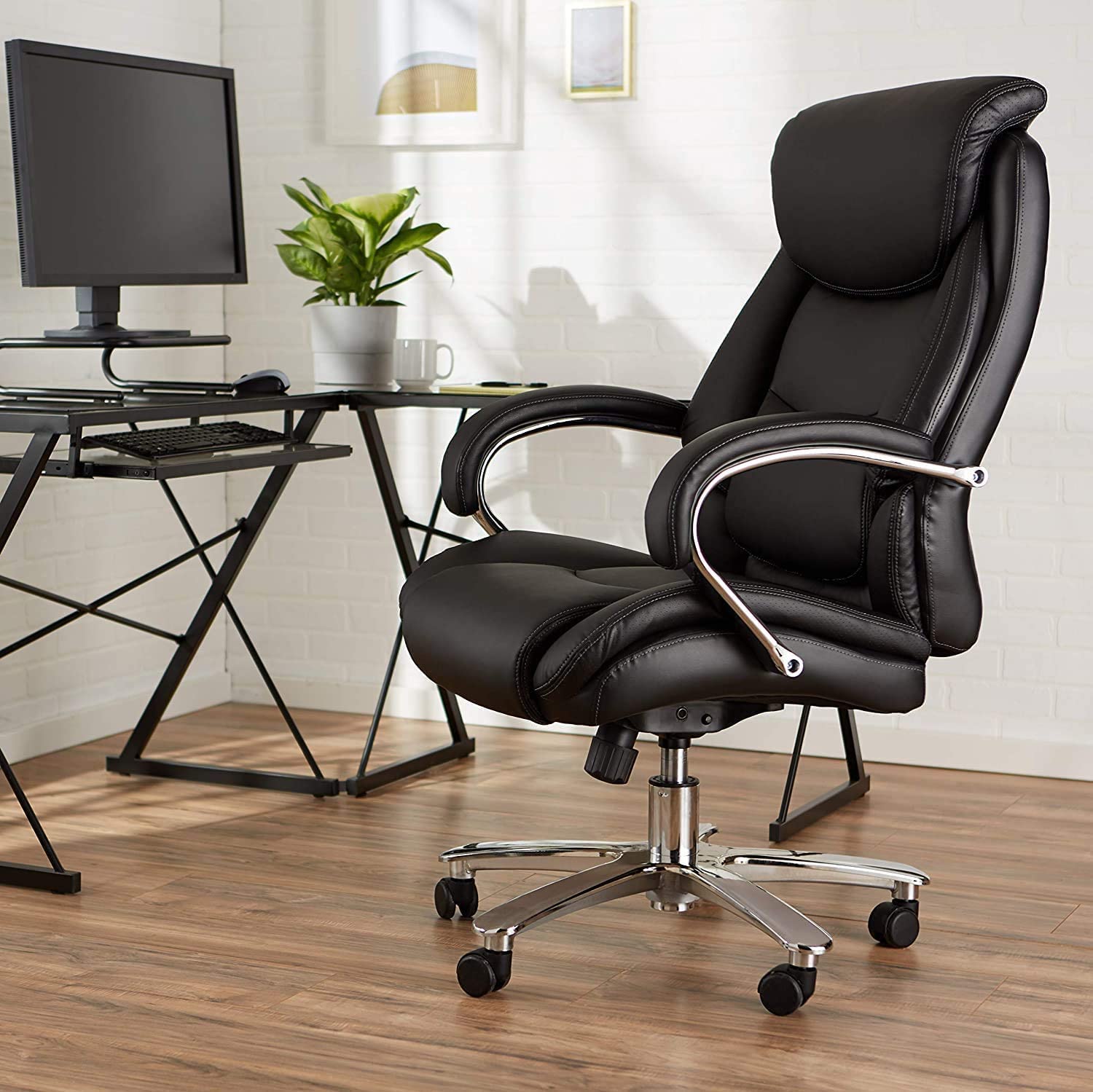 Office Chair Ergonomic High Back Executive Chair, Adjustable Height Home Desk Chair for Lumbar Support