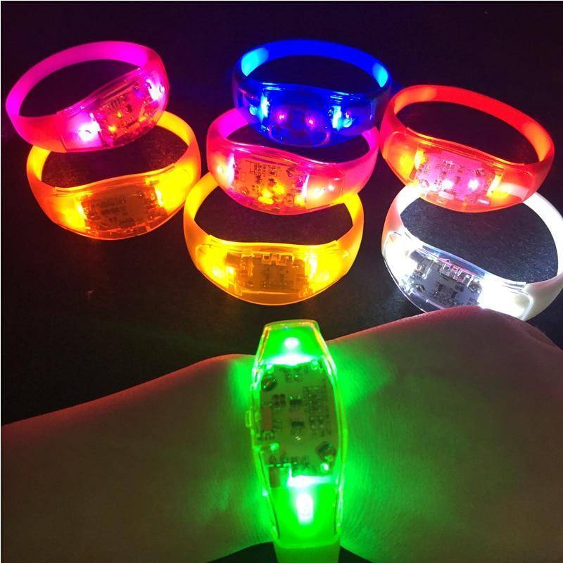 20 pcs Set Voice Activated Sound Control Led Flashing Silicone Bracelet