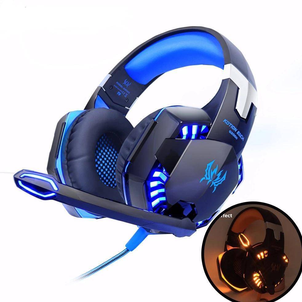 G2000 Computer Stereo Gaming . Game Earphone Headset with Mic LED Light for PC Gamer