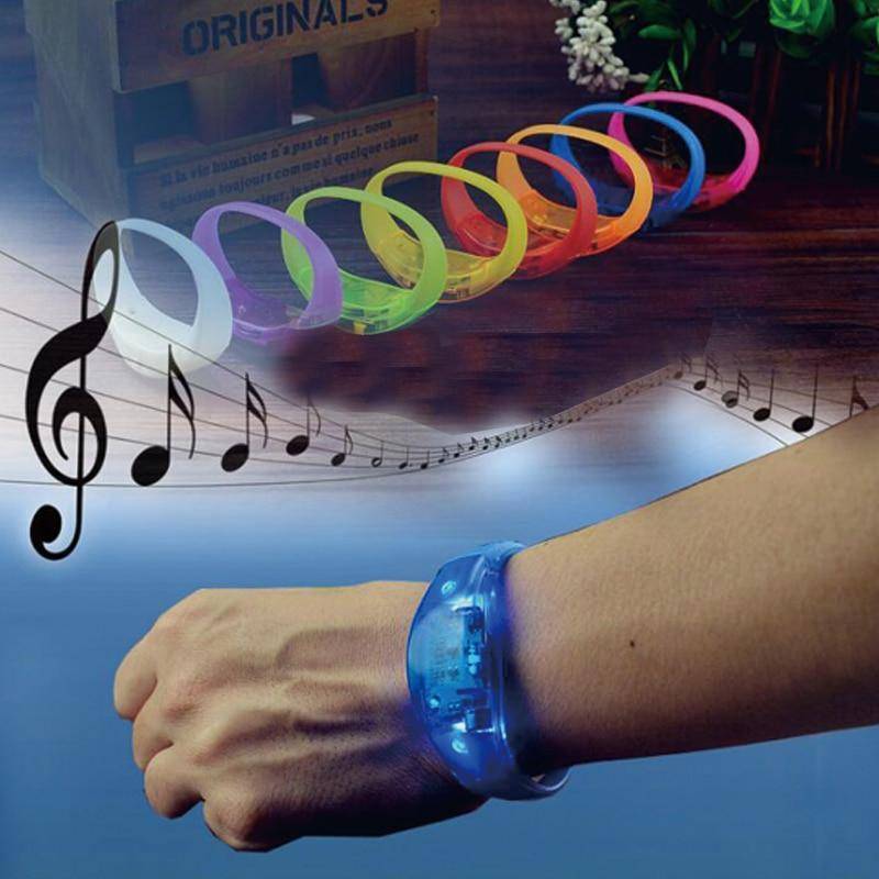 20 pcs Set Voice Activated Sound Control Led Flashing Silicone Bracelet