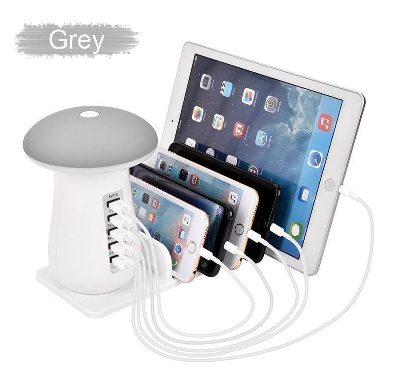 Multi-Port Fast Charging Dock & Lamp (5 PORTS)