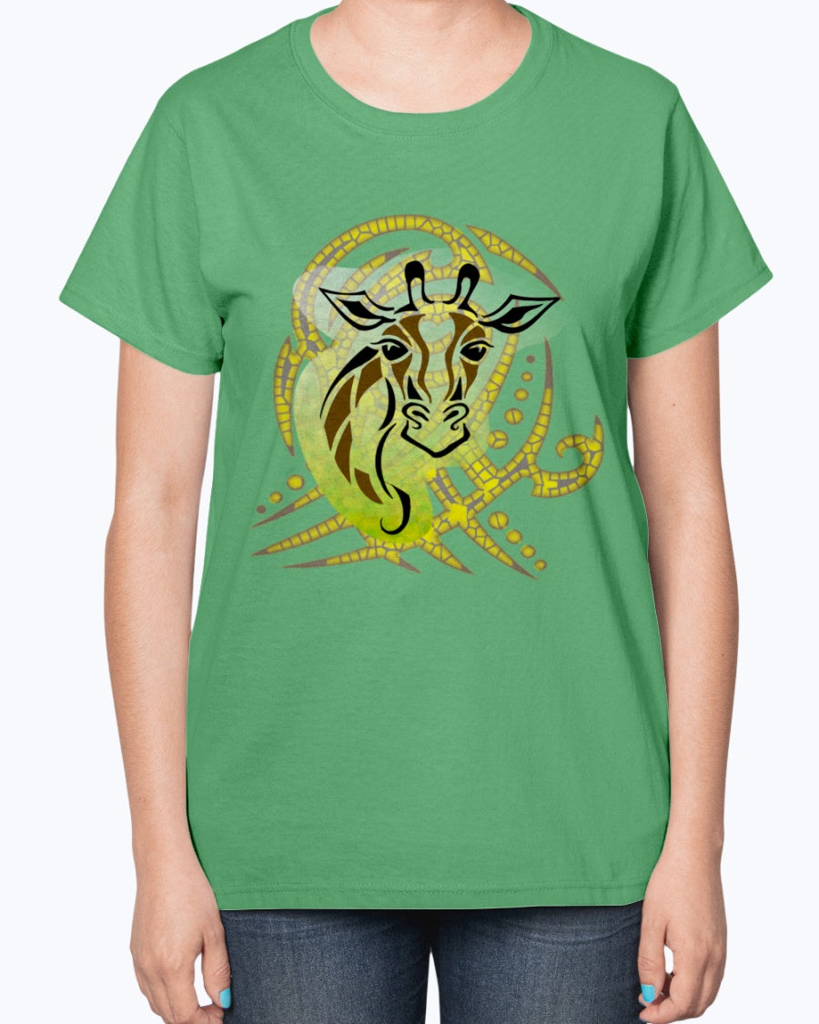 Gildan 2000L Ultra Cotton Ladies T-Shirt 14 colors Light   Giraffe with design