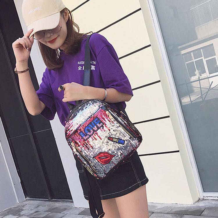 Charming  Festivals Color Changing Shinning Sequined Women Backpack