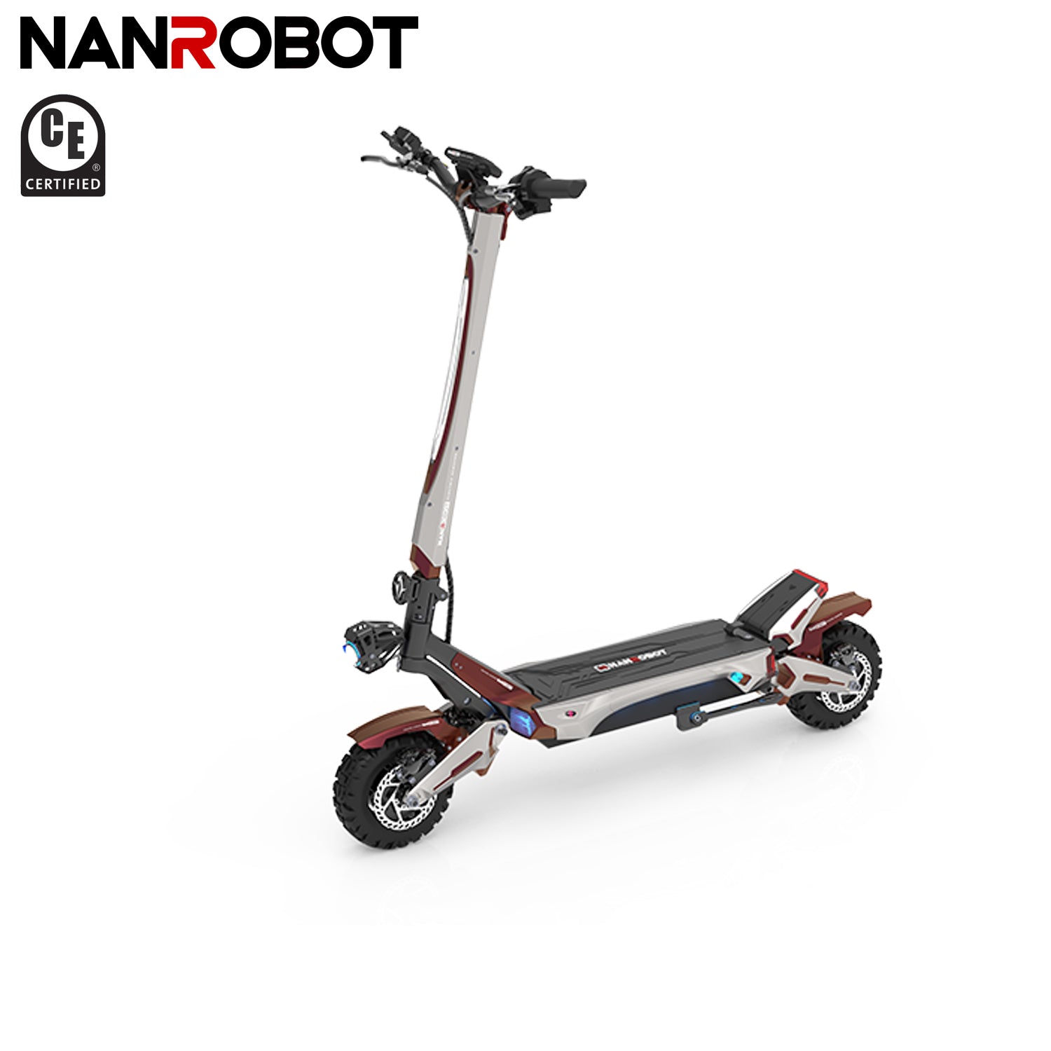 N6 NANROBOT E-Scooter with Dual Motor 1000Wx2,Range 30-40 Miles, Max Speed 40MPH and 10 inch Off-Road Tires