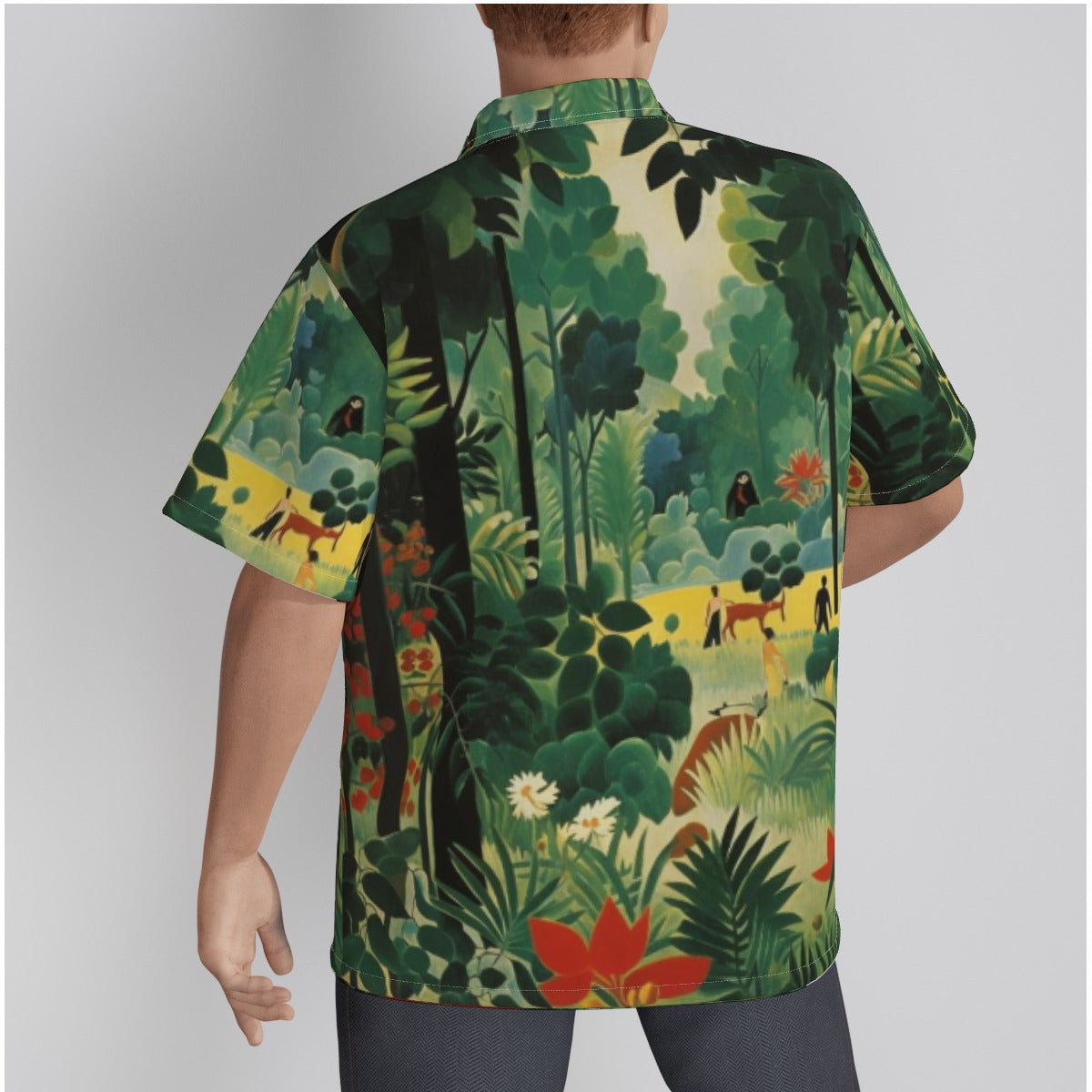 3R969 All-Over Print Men's Hawaiian Shirt With Button Closure |115GSM Cotton poplin