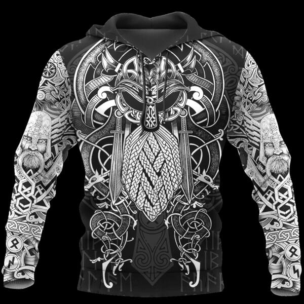 Viking Odin Best Viking Tattoo 3D Hoodies Men/women Hipster Streetwear Outfit