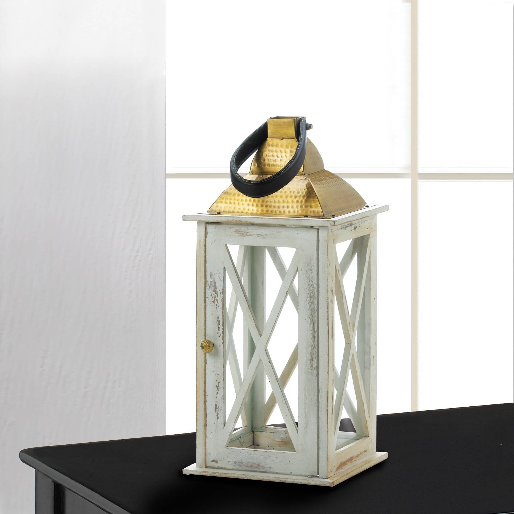Savannah Medium White Lantern