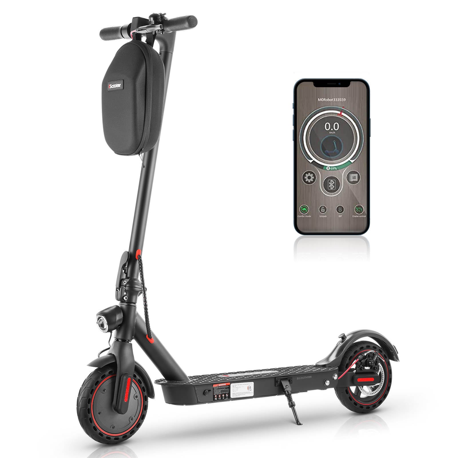 i9 MAX Electric Scooter - 500W Motor, Up to 22 Miles Range, 22 MPH Top Speed, 10" Solid Tires, Dual Suspensions,