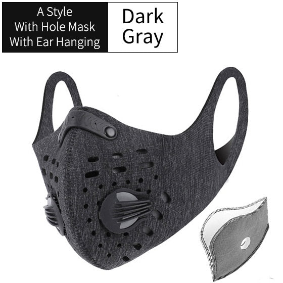 Sport Face Mask With Filter KN95 Activated Carbon PM 2.5 Anti-Pollution Running, Training  Mask