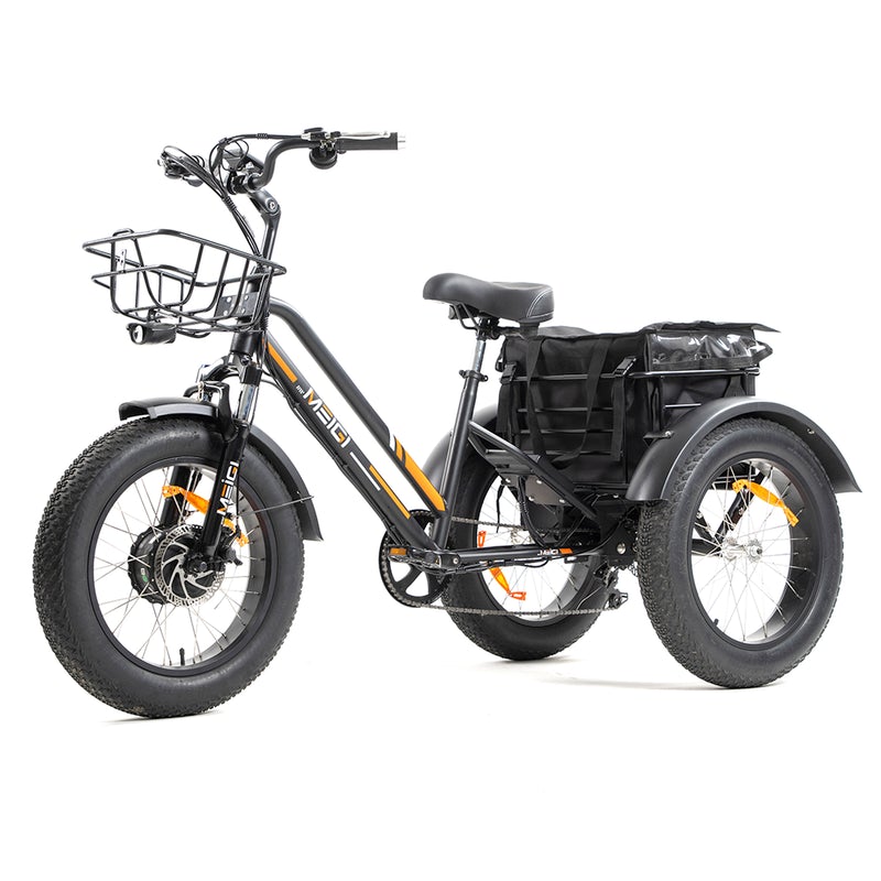 EZREAL MG 1703 Three Wheels 750 Watt Motor Electric Bike Battery 48V 18.2AH Fat Tire Size 20x4.0" Cargo Bag