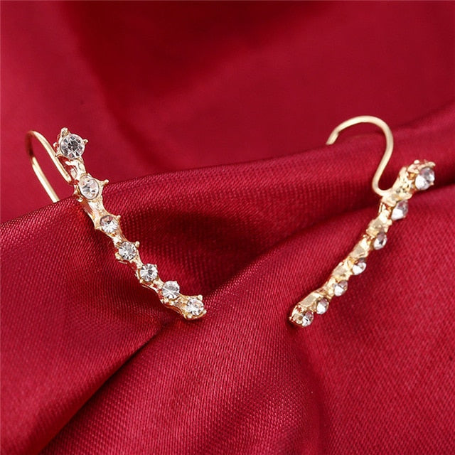 New Fashion Crystal Rhinestone Ear Cuff Wrap Stud Clip Earrings for Women