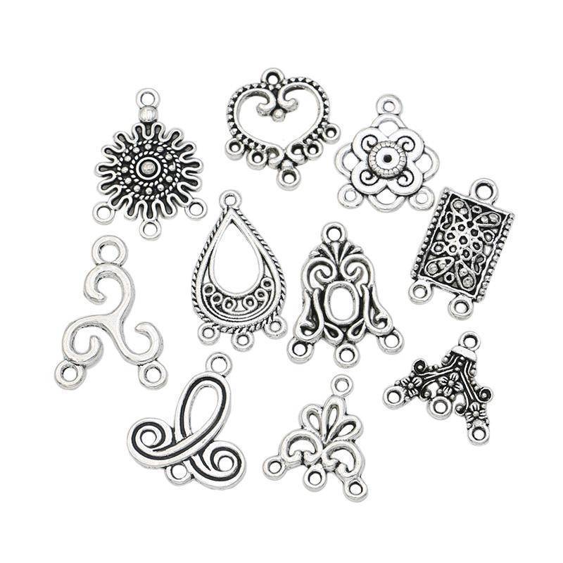Charms Antique Silver. Plated Pendants for Jewelry Making.