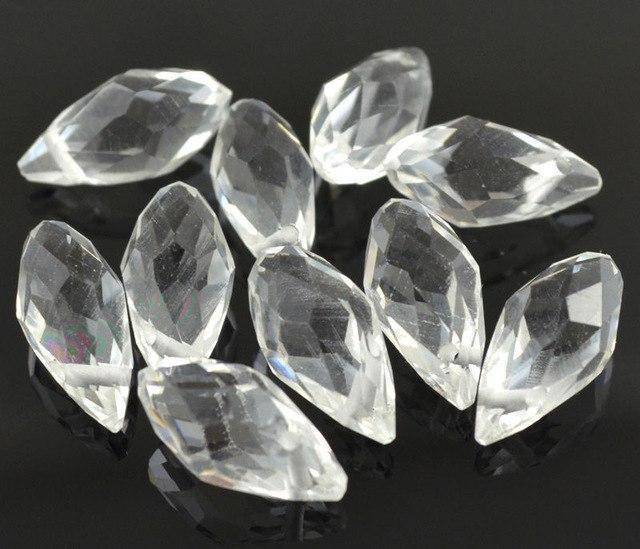 100pcs 6x12MM Clear Oval Faceted Czech Crystal Beads With Hole . Beads For Jewelry Making