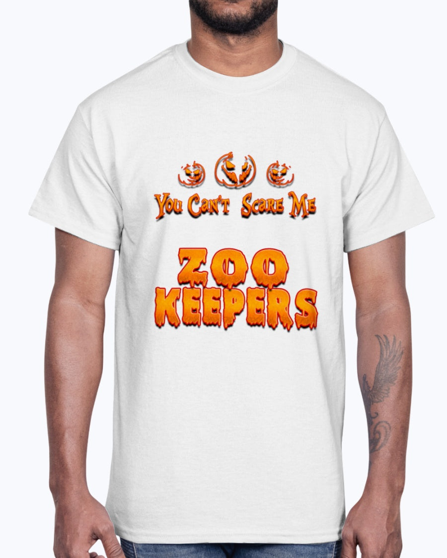 Men's Gildan Ultra Cotton T-Shirt .You Can't Scare Me I Am A Zoo Keepers Halloween
