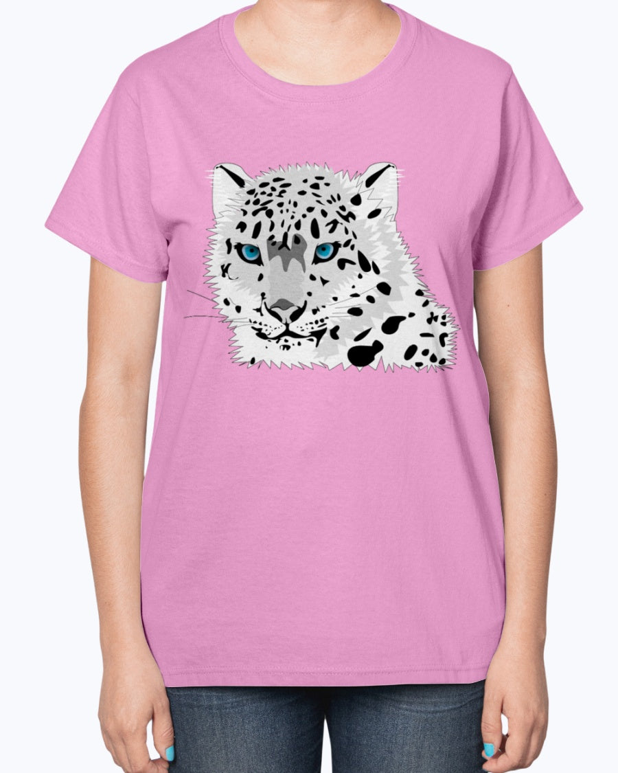 Gildan 2000L Ultra Cotton Ladies T-Shirt 13 colors Dark. Animal snow leopard