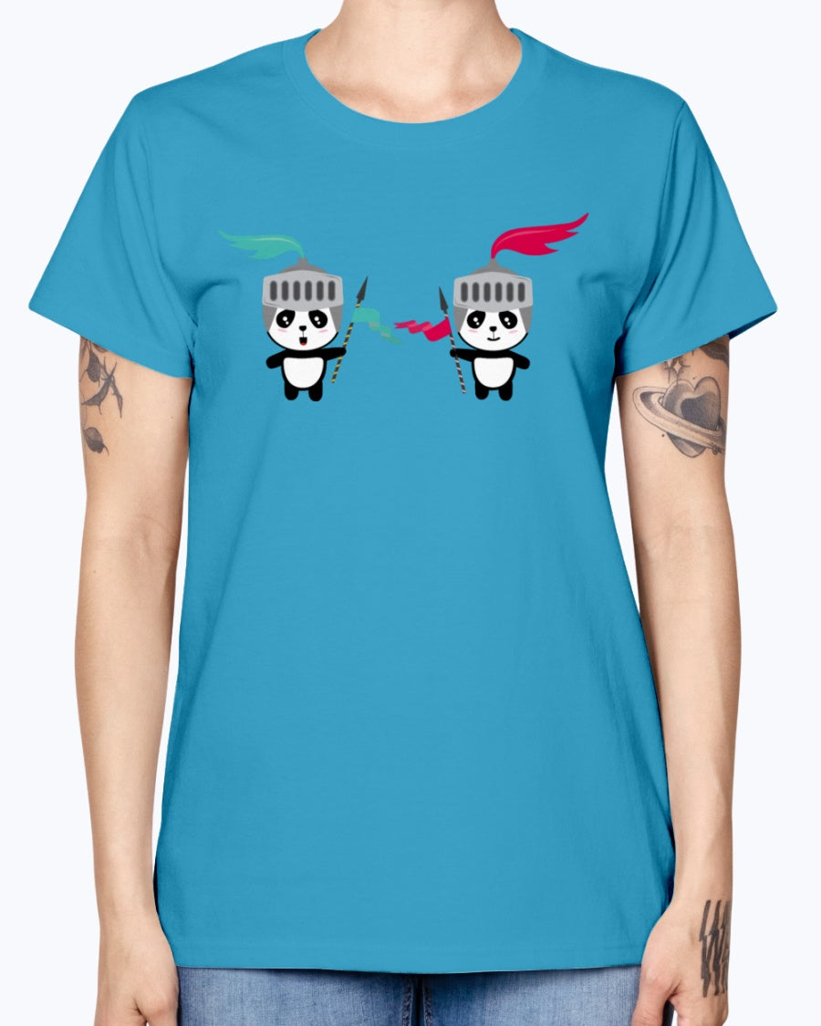 Gildan Ladies Missy T-Shirt. Cutest Panda Knights Baby & Toddler Shirts