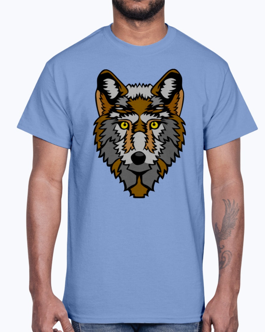Men's Gildan Ultra Cotton T-Shirt 12 Dark colors   Wolf wolfes wolves