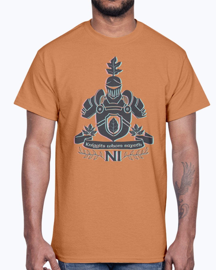 Men's Gildan Ultra Cotton T-Shirt 12 Dark colors. Kniggits from sayeth, design-925