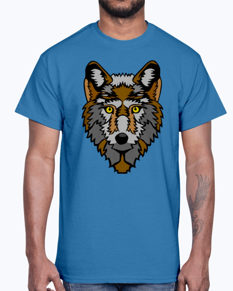Men's Gildan Ultra Cotton T-Shirt 12 Dark colors   Wolf wolfes wolves