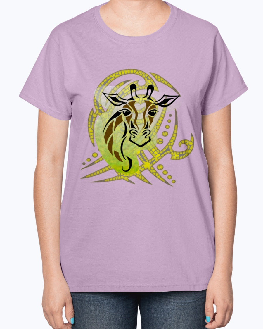Gildan 2000L Ultra Cotton Ladies T-Shirt 14 colors Light   Giraffe with design