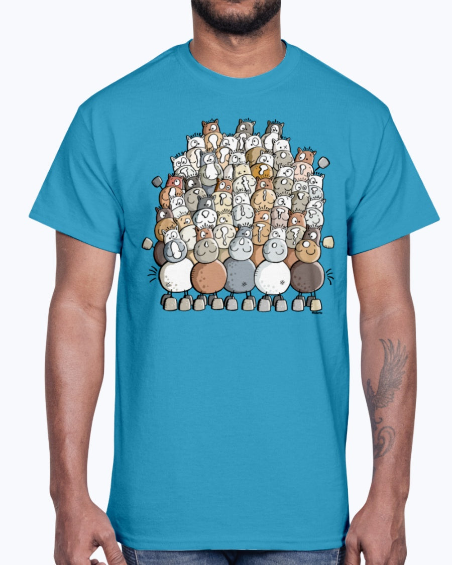 Men's Gildan Ultra Cotton T-Shirt   Colorful pile of horses
