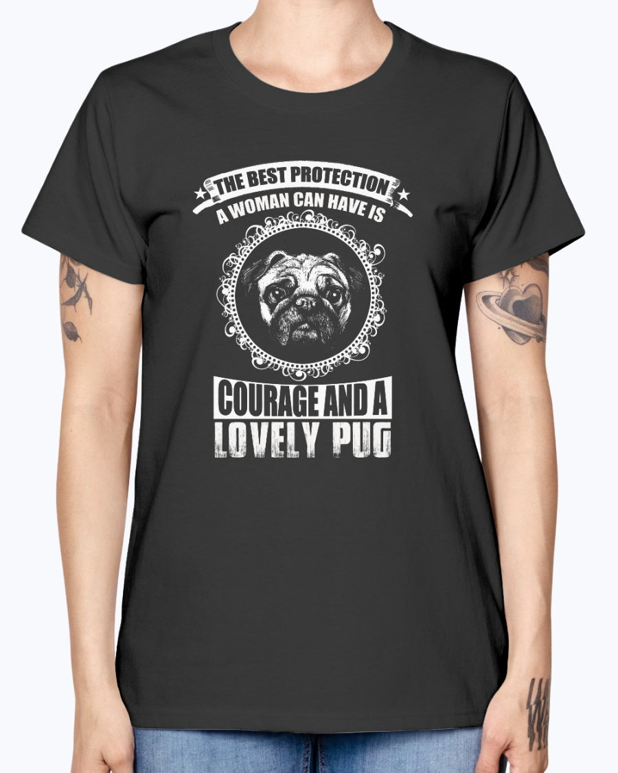 Gildan Ladies Missy T-Shirt 16 colors  Lovely pug