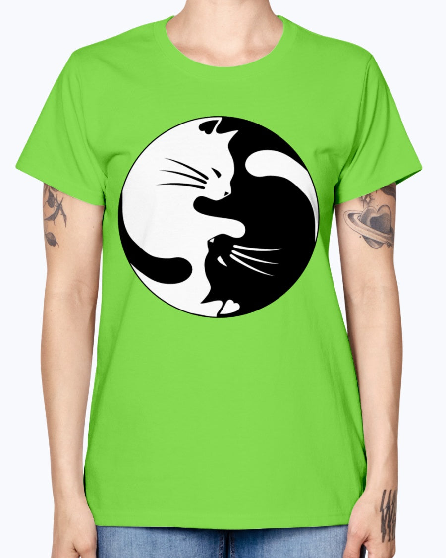 Gildan Ladies Missy T-Shirt Cats yin
