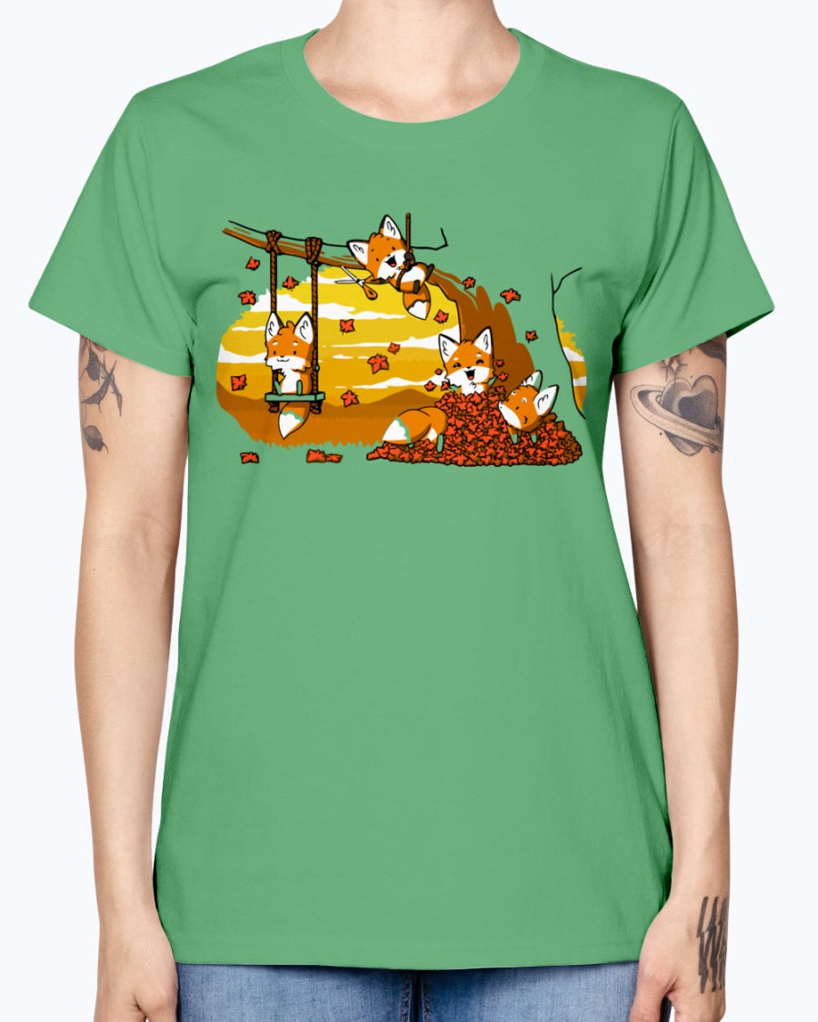 Gildan Ladies Missy T-Shirt 16 colors  Fall Fox Fun