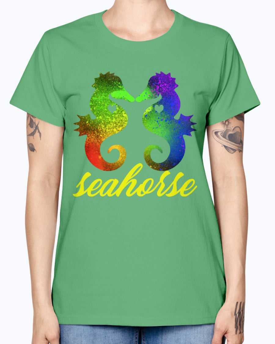 Gildan Ladies Missy T-Shirt   Love Seahorse Shirt