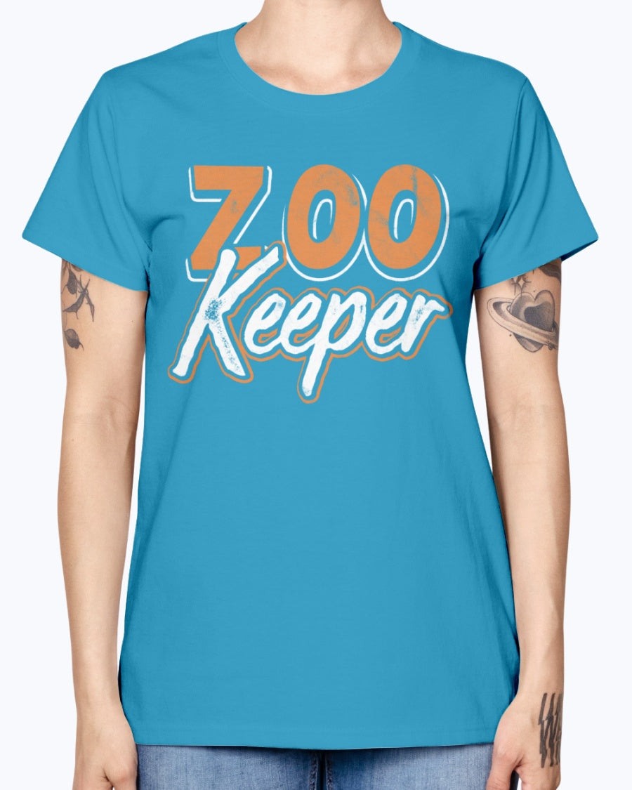 Gildan Ladies Missy T-Shirt 16 colors . Zoo Keeper