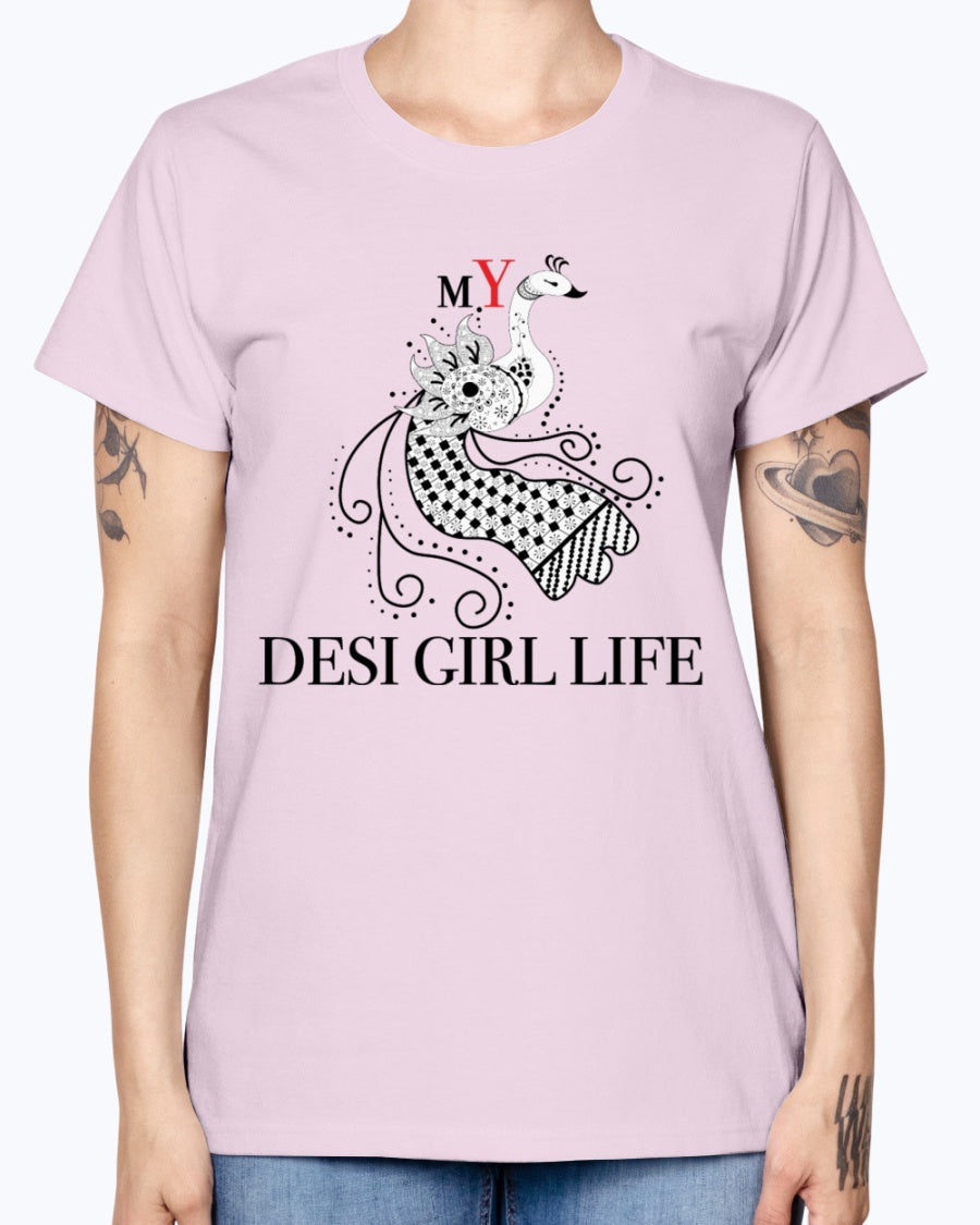 Gildan Ladies Missy T-Shirt 16 colors   MY DESI GIRL Life