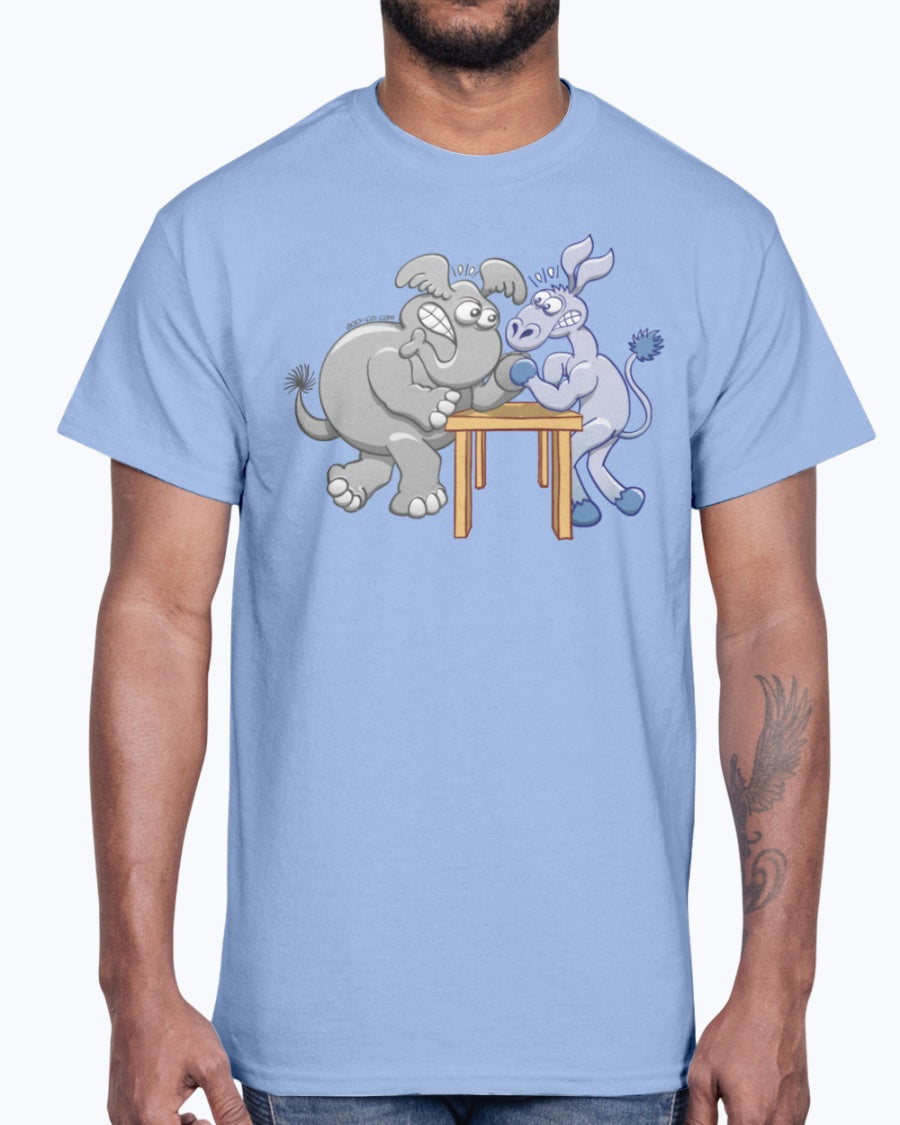 Men's Gildan Ultra Cotton T-Shirt   Arm Wrestling Donkey vs Elephant Mugs & Drinkware