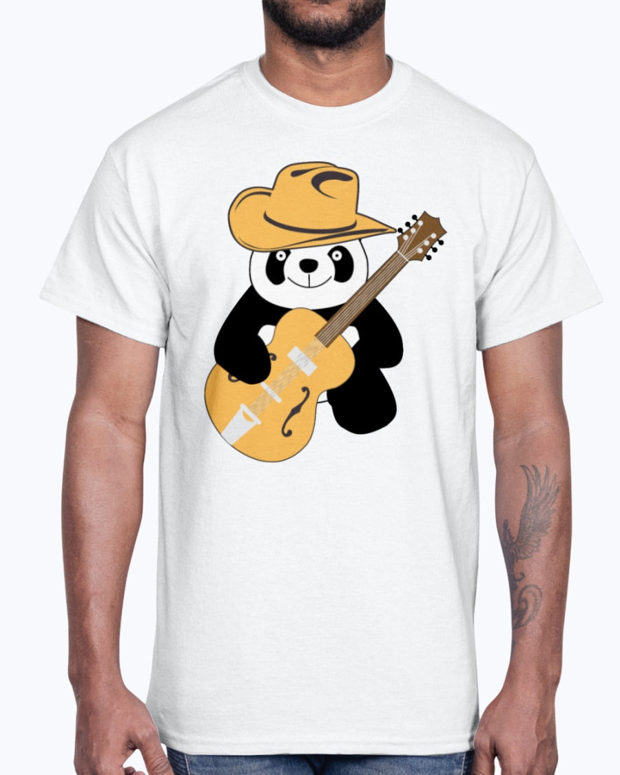 Men's Gildan Ultra Cotton T-Shirt  Funny panda with guitar