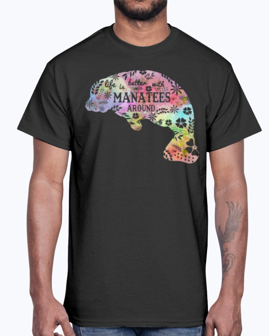 G2000 Unisex Ultra Cotton T-Shirt 12 Colors. Life Is Better With Manatees