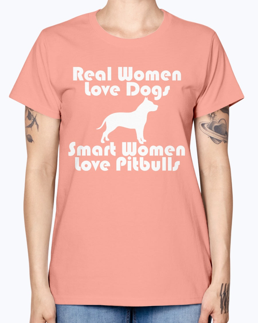 Gildan Ladies Missy T-Shirt    Smart women love pitbulls copy