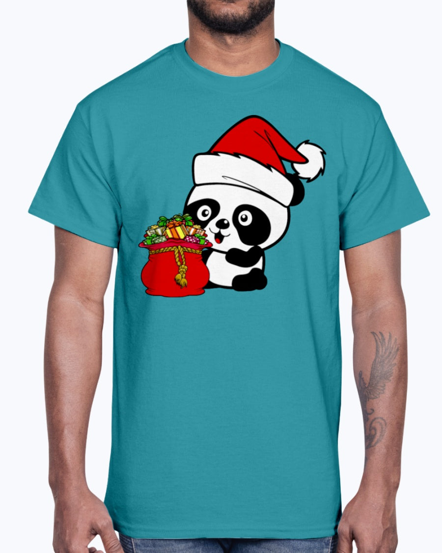 Men's Gildan Ultra Cotton T-Shirt .Santa Panda