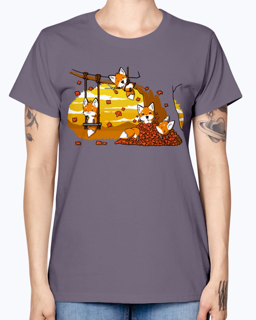 Gildan Ladies Missy T-Shirt 16 colors  Fall Fox Fun